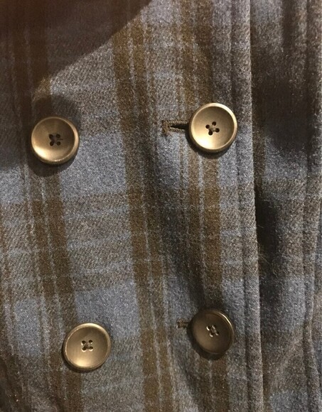 Old Navy Wool Blend Blue checkered Jacket Womens Medium - Picture 10 of 10